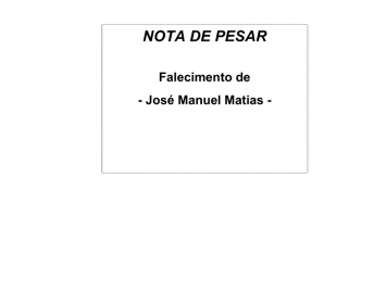 VOTO DE PESAR - FALECIMENTO DE JOSÉ MANUEL MATIAS